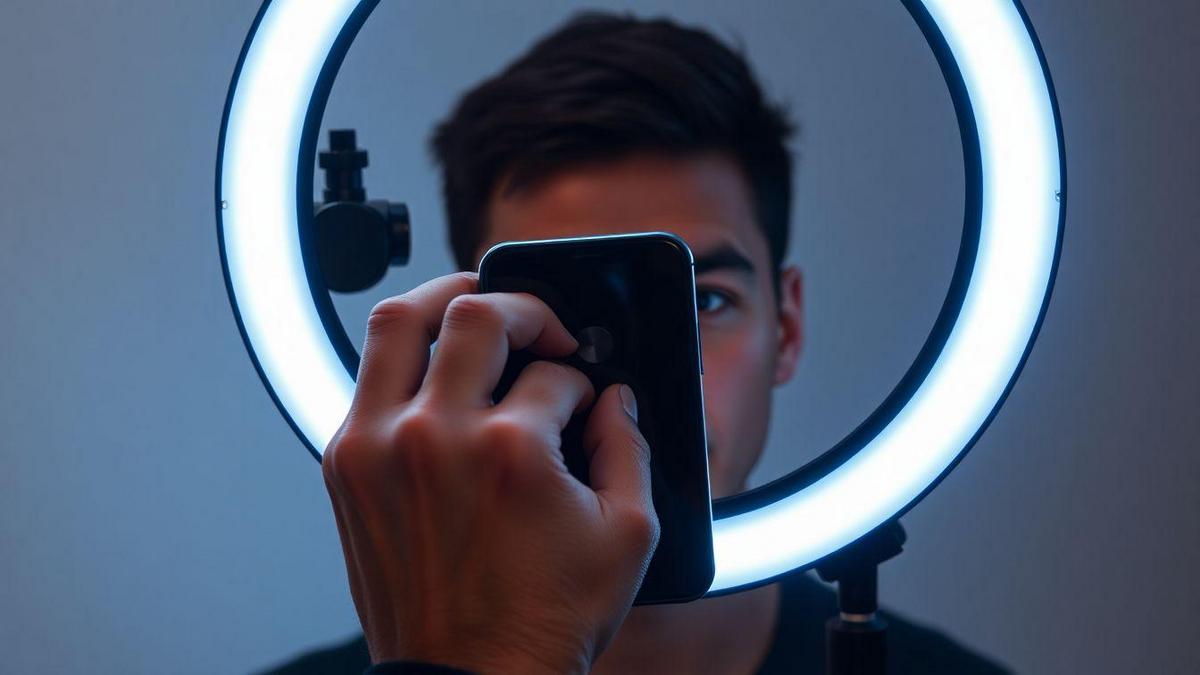 Controlando cor e brilho com temperatura de cor ring light